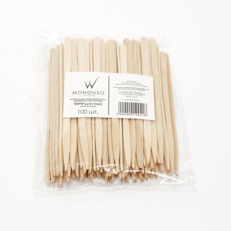 Шпатели деревянный одноразовые "Мини" Italwax 100 штук в упаковке