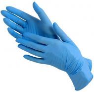 Перчатки  нитровиниловые Benovy  М, голубые 50 пар