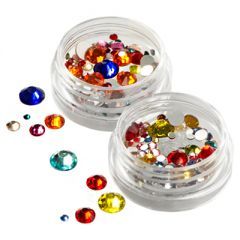 Стразы микс цветов и размеров в баночке