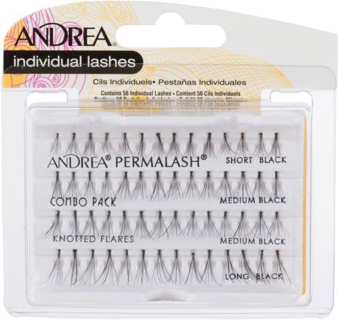 Ресницы пучковые комбинированные узелковые черные Andrea Flair Combo Black
