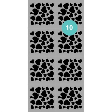 Aeropuffing Stencil №10 - трафарет №10 (сердечки)