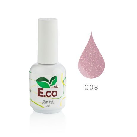 Базовое покрытие для гель-лака для жестких и длинных ногтей E.co Nails Strong Base Coat №08, 15 мл