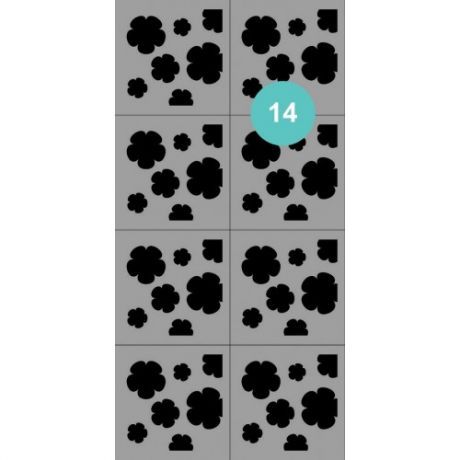 Aeropuffing Stencil №14 - трафарет №14 (цветочки)