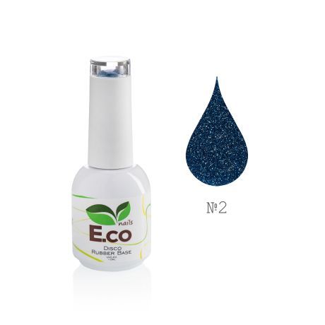 Базовое покрытие для гель-лака каучуковое светоотражающее  E.co Nails Disco Rubber Base №02, 10 мл