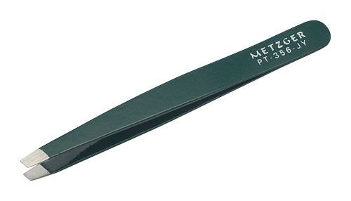 Пинцет скошенный Metzger РТ-356-JY, зелёный