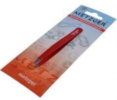 Пинцет скошенный Metzger РТ-357-JY, красный