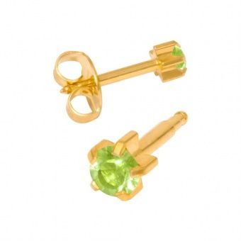 R 108-в крапане, средний размер, салатовое стекло, стальные с золотым покрытием