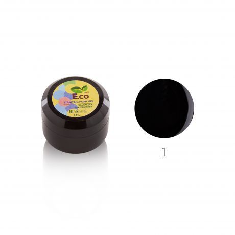 Гель краска для стемпинга E.co Nails №01 (черный)