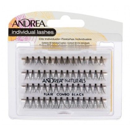 Ресницы пучковые безузелковые комбинированные черные Andrea Natural Combo