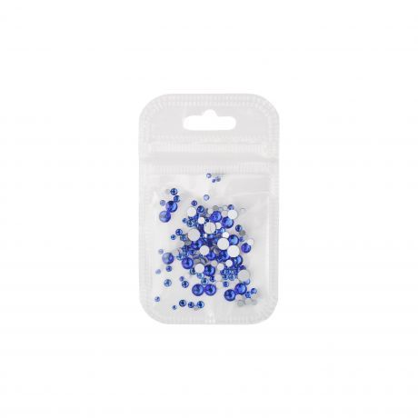 Стразы MIX размеров синие E.Co Nails, 300шт