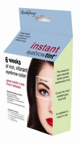 Краска-хна для бровей синтетическая темно-коричневая Godefroy 15 капсул