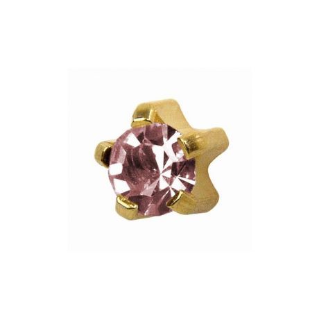 R 106-в крапане, средний размер, сиреневое стекло, стальные с золотым покрытием в лапках