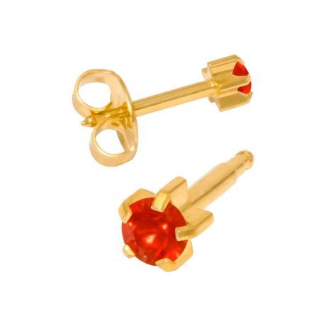 R 107-в крапане, средний размер, красное стекло, стальные с золотым покрытием в лапках