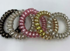 Резинки для волос цветные с полоской Melon Pro d 5,5см