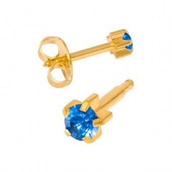 R 109-в крапане, средний размер, синее стекло, стальные с золотым покрытием