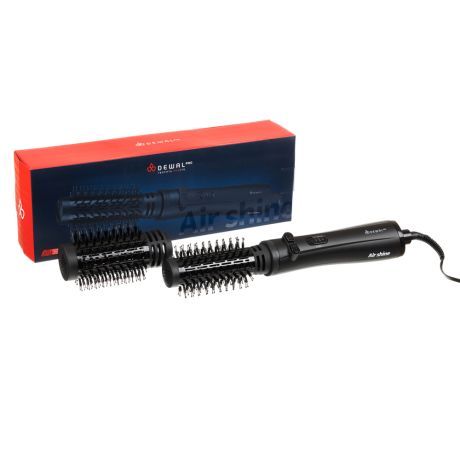 Фен-щетка Dewal PRO AIR SHINE, черная, 1200Вт, 2 насадки: 38мм, 50 мм, провод 3м