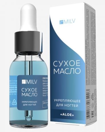 Масло для ногтей сухое укрепляющее Milv "ALOE" 15мл.