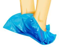 Бахилы п/э голубые (нормал) 50шт в упаковке