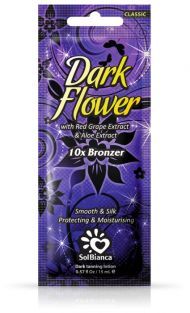 Крем для солярия “Dark Flower” с экстрактами винограда, алоэ,10-компонентный бронзатор, 15 мл