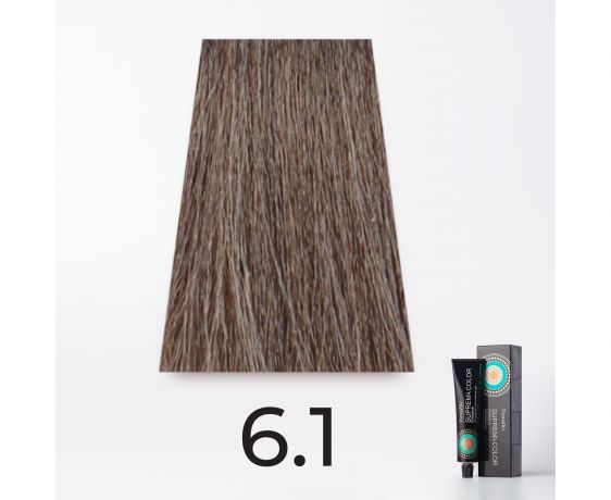Краска для волос FarmaVita Suprema 6.1 темно-пепельный блондин, 60мл
