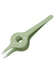 Пинцет Metzger РТ-363(4)-GR, зеленый со стразами