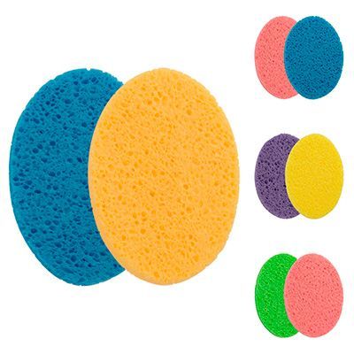 Спонж для умывания пористый тонкий, 2 шт.