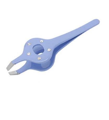 Пинцет прямой Metzger РТ-363(5)-PP, фиолетовый со стразами