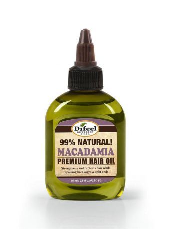 Масло для волос натуральное с макадамией Difeel Natural Macadamia Premium Hair Oil 99%, 75мл