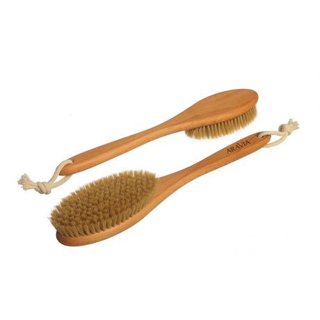 Щётка для сухого массажа натуральная щетина ARAVIA Professional мягкая