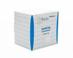 Салфетка одноразовая 10*10 спанлейнс  White line 200 шт/уп.