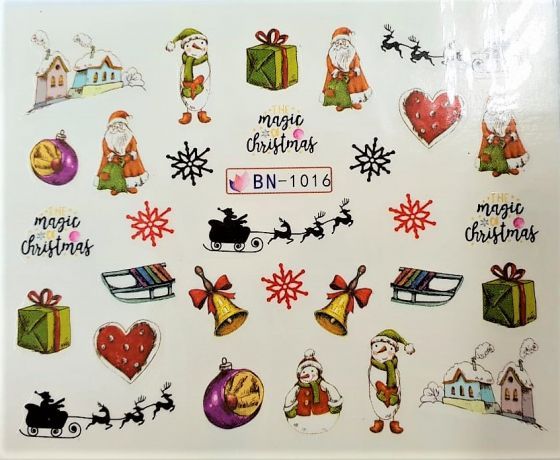 Наклейки для ногтей "Новогоднее чудо" BN1016