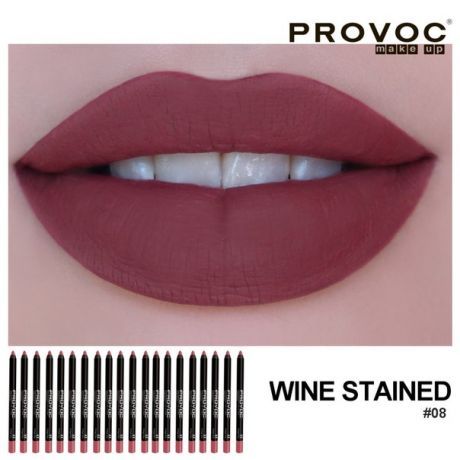 Гелевая подводка в карандаше для губ Provoc Gel Lip Liner №08 Wine Stained															
