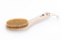 Массажная щетка для сухого массажа,натур. щетина на короткой ручке 255мм, с покрытием арт.MW620