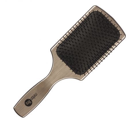 Щетка массажная для волос прямоугольная Melon Pro,13-ряд, золотая, 50*85мм 