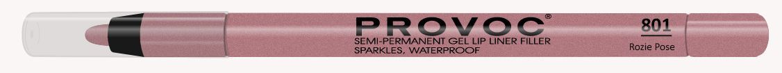 Гелевая подводка в карандаше для губ Provoc Gel Lip Liner №801 Sexy Scarlet (лилово-бежевый нюд)				