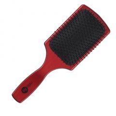 Щетка массажная для волос прямоугольная Melon Pro,13-ряд, красная, 50*85мм 