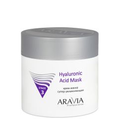 Крем-маска для лица супер увлажняющая ARAVIA Professional Hyaluronic Acid Mask, 300 мл.