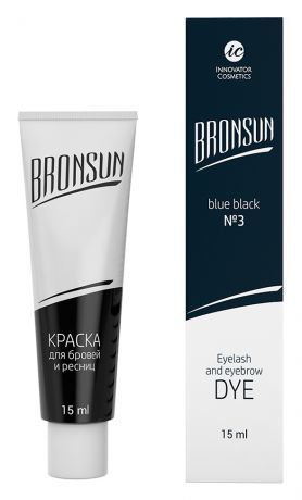Краска для ресниц и бровей "BRONSUN" цвет иссиня-черный №3, 15 мл