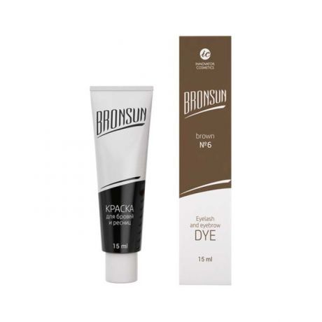 Краска для ресниц и бровей "BRONSUN" цвет коричневый №6, 15 мл
