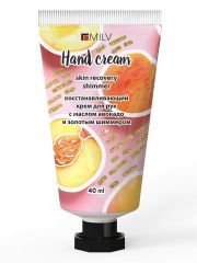 Крем для рук восстанавливающий с маслом авокадо и шиммером Milv GOLDEN Персик 40 мл