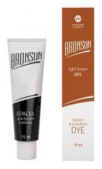 Краска для ресниц и бровей "BRONSUN" цвет светло-коричневый №5, 15 мл