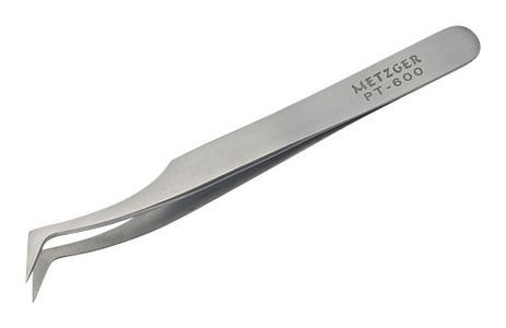 Пинцет для ресниц острый с углом Metzger РТ-600-D