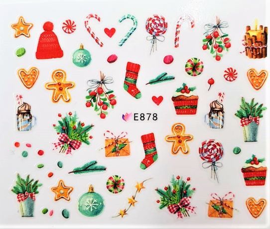 Наклейки для ногтей "Новогоднее чудо" E878