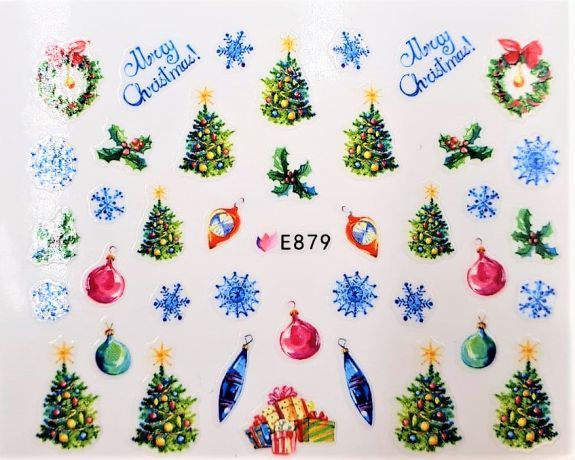 Наклейки для ногтей "Новогоднее чудо" E879