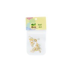 Дизайн E.co Nails для ногтей "Микс колечки, цепочка", золото