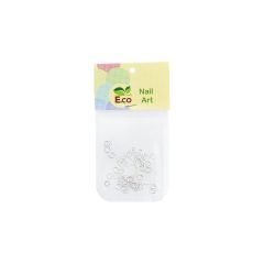 Дизайн E.co Nails для ногтей "Микс колечки, цепочка", серебро