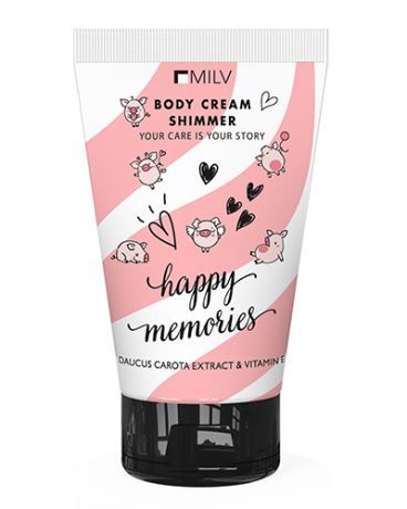 Крем для тела увлажняющий с шиммером Milv "Happy memories" 150мл