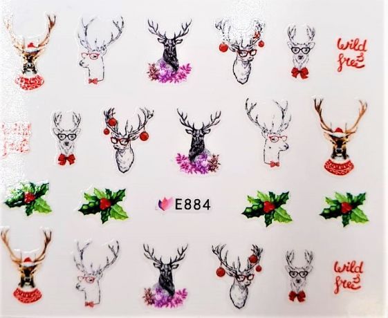 Наклейки для ногтей "Новогоднее чудо" E884