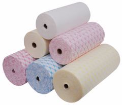 Салфетка одноразовая 30*40 спанлейнс розовая White line 100 шт/ролик