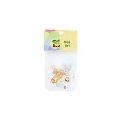 Дизайн E.co Nails для ногтей "Микс цепочка, металлический квадрат, колечки"